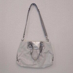 Make Offer Coach White Slouchy Shoulder Bag with Silver Accents